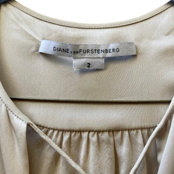 Diane von Furstenberg $450 wrap Sibylla Colorblock brown and beige dress 2 - Picture 5 of 15
